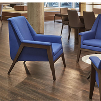 Sillón Moderno de Madera de Roble Blanco con Certificación BIFMA para Hotel, Oficina, Recepción, Sala de Espera