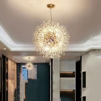 Lustre en cristal pissenlit nordique moderne en promotion, suspension de luxe pour intérieur, idéal pour la décoration de mariages, hôtels et halls, inspiré par la nature