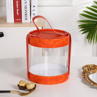 Boîtes cadeaux transparentes portables avec poignée pour fleurs, bonbons, chocolat, tube cylindrique transparent en PVC, seau