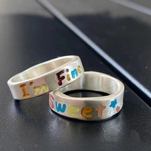 Bagues de couple colorées au design créatif pour femmes, bijoux simples et tendance, accessoires de mode - Product Image 1