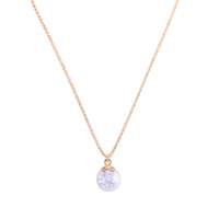 Collier YWXS tendance en alliage plaqué or avec chaîne simple et pendentif étoile fluorescente en verre pour fille