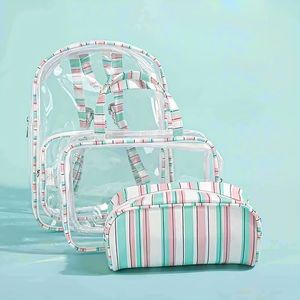 กระเป๋าเครื่องสำอางใสสามชิ้นกระเป๋ากันน้ำแบบพกพาใหม่ซักผ้าแบบพกพากระเป๋าเป้เดินทางความจุขนาดใหญ่ - Product Image 1