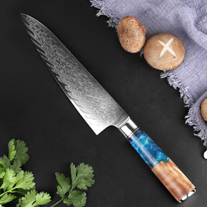 سكين طاهي فاخر مقاس 8 بوصات من VG10، 67 طبقة من الفولاذ الكربوني، مجموعة سكاكين مطبخ يابانية دمشقية - Product Image 4