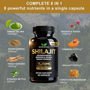 Suplemento Nutricional 8 en 1 de Rhodiola Rosea, Ginseng, Ashwagandha, Cápsulas de Shilajit Puro - Product Image 3