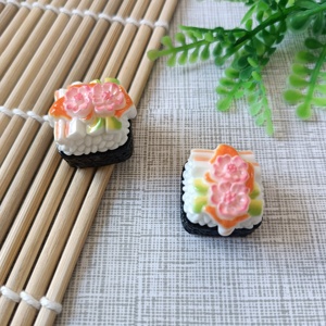 Breloques en résine à dos plat, styles variés, imitation aliments (sushi, miniatures), pour la création de bijoux DIY, la décoration et les breloques pour slime - Product Image 6