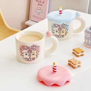 <span class=keywords><strong>Tasse</strong></span> en céramique mignonne pour animaux de compagnie, <span class=keywords><strong>tasse</strong></span> à café mignonne pour enfants, étudiants, dessin animé avec couvercle en silicone, cadeaux d'<span class=keywords><strong>amitié</strong></span> pour femmes, anniversaire - Product Image 3