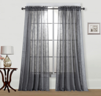 Rideaux extra longs en lin transparent blanc de 108 pouces Rideau de fenêtre élégant avec œillets Design ouvert naturel