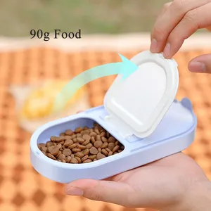 Botella de Agua 2 en 1 para Perros con Almacenamiento de Alimentos, Contenedor Portátil de Agua para Mascotas, para Perros y Gatos, Bebedero para Perros al Aire Libre, Tazón para Cachorros - Product Image 4