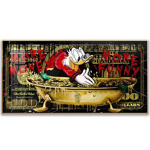 Tiền và thẻ tín dụng in trang trí nội thất bức tranh scrooge mcduck Pop nghệ thuật hình ảnh tường nghệ thuật cho nhà truyện tranh vải độc quyền phim hoạt hình qzx - Product Image 2