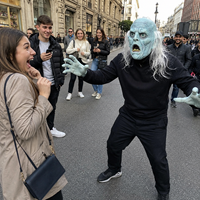 Masque intégral en latex pour homme, style méditerranéen, à peau glacée, aux yeux larges, aux rides, aux cheveux blancs, drôle et pétillant, pour Halloween