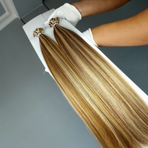 ผมต่อแบบ I-Tip เคราตินยุโรปแบบนุ่มพิเศษ  หนังกำพร้าผมครบถ้วน 100% ผมแท้  หนาแน่น - Product Image 1