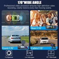 Caméra de tableau de bord 4K grand angle Wifi Gps boîte noire de voiture 3 voies enregistreur de conducteur 24 heures moniteur de stationnement garde de sécurité de voiture Dashcam