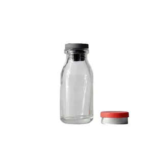 زجاجة حقن زجاجية صغيرة زجاجة لقاح زجاجية شفافة للعقاقير زجاجة صغيرة من الزجاج