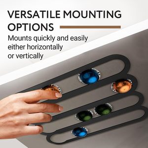 <span class=keywords><strong>Porte</strong></span>-capsules de café sous les armoires pour dosettes de capsules <span class=keywords><strong>Nespresso</strong></span> VertuoLine Bandes adhésives fortes pré-appliquées à monter sur les murs - Product Image 6