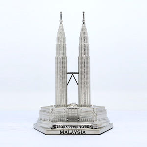 การทำแบบจำลองอาคารปิเตอร์นาส ทาวเวอร์ส แบบ 3 มิติ อัตราส่วน 1:2500 ของขวัญโลหะ แบบจำลองอาคารชื่อดัง 3 มิติ - Product Image 4