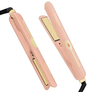 Professional Hair Straightener Small Flat Iron Hair Straightener Styling Hair Curl With Remove Brush Flat Iron Private Label Tit