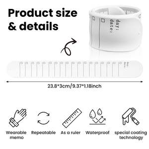 สายรัดข้อมือบันทึกย่อทำรายการสายรัดข้อมือไม้บรรทัดซิลิโคนนำกลับมาใช้ใหม่ได้กันน้ำลบได้วางแผนประจำวันเรียนงานแผ่นบันทึก - Product Image 2