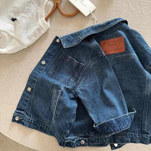 MIMIYANBABY Children's Denim Jacket Blue 857 Solid Color Spring Autumn Casual Boys Coat Thin Style No Hood - Product Image 3