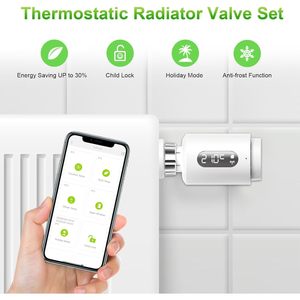 Termostato Intelligente Antela con Valvola di Riscaldamento, Controllo WiFi Alexa, Bianco, 2.4 GHz, Compatibile con App, Display della Temperatura - Product Image 3