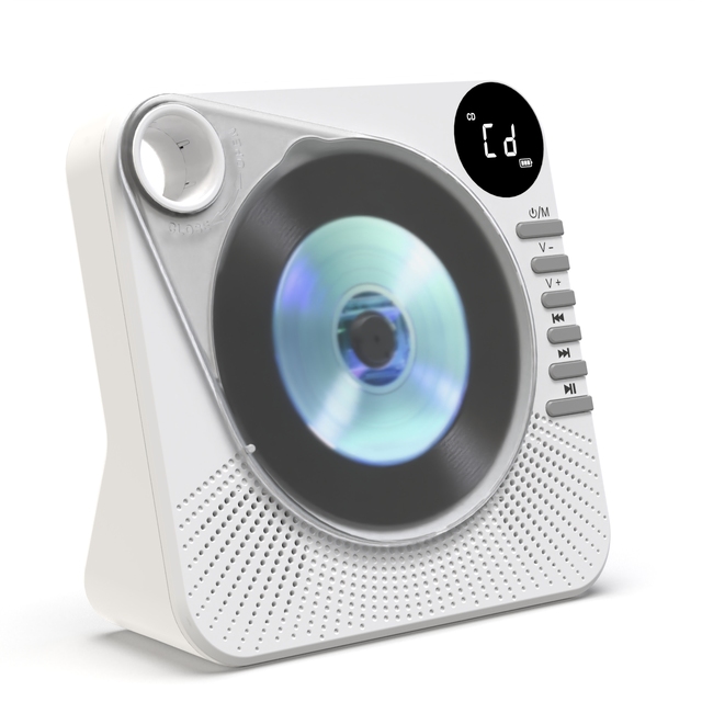 Portable Speaker Music Player Vintage Retro CD Player 5W Dual Stereo Speakers Remote Control