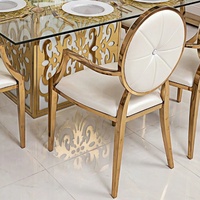 Table à manger carrée de luxe en acier inoxydable avec plateau en verre, personnalisable, pour restaurant - Fabricant direct de Foshan