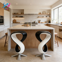 Tabouret de bar moderne en résine durable avec dossier pivotant, logo personnalisé, couleur au choix, pour hôtel, salle à manger, salon, salle de bain, bureau, extérieur