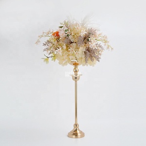 Centres de table Candélabres de décoration, centre de table de mariage en or galvanisé - Product Image 4