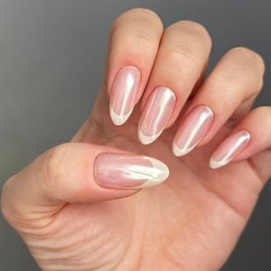 Handmade Salon Acrylic Short Press on Nails <strong>French</strong> Wholesale High Quality 24 pcs Nail Press on <strong>Manicure</strong> <strong>set</strong> Includes Nail Glue - Product Image 1