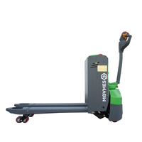 Chariot à palettes électrique portable MOVMES avec capacité de 1800 kg, batterie lithium-ion, pneus pleins