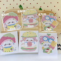 Lot de 5 autocollants décoratifs mignons en forme de chat pomme, finition brillante, écologiques, pour journal, scrapbook, bricolage, assortiment mixte