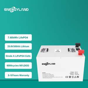 中国製24V 25.6V 300AH 7.6KWH 8KWH Diyバッテリーボックスソラリーハウスシステム24V Lifepo4 6000サイクル - Product Image 1