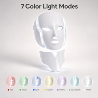 Masque facial LED sur pied avec coque rigide en ABS, 7 couleurs, rechargeable, pour soins de la peau à domicile