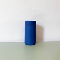 Pot à pilules cylindrique hermétique en HDPE de qualité alimentaire bleu de 6 oz et 8 oz avec logo personnalisé pour les compléments alimentaires