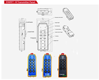 Télécommande radio sans fil pour grue industrielle 2-12 Bottoon, batterie rechargeable, protection IP65, 12/24v