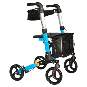 Lightweight Foldable Adult Aluminum Rollator with Seat Folding Shopping Walker Rollator