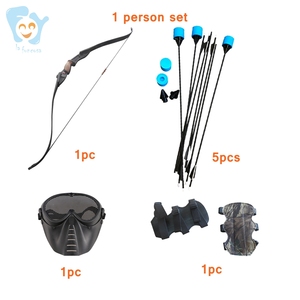 Set da Tiro con l'Arco da Combattimento per 1 Persona, Frecce con <span class=keywords><strong>Punta</strong></span> in Schiuma EVA, Arco Ricurvo Junxing, Frecce in Plastica e Carbonio per Sport all'Aperto e Giochi di Tiro - Product Image 4