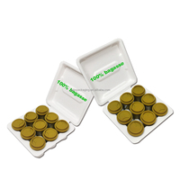 Boîte personnalisée en papier recyclé biodégradable avec logo, plateau en pâte moulée pour dosettes de café, capsules de café, bagasse, bambou, aliments, format carré
