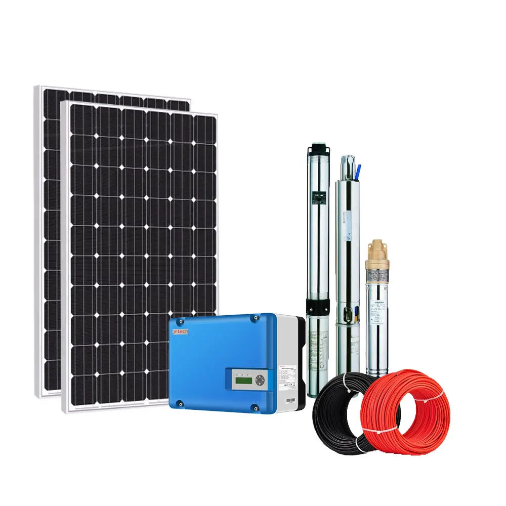 2.2kw 380v JNTECH DC Photovoltaic brushless permanent submersible solar pump solar water pump price