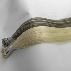 Keratin Trắng tóc vàng tip tóc extensiones cabello humano tự nhiên, Nano Vòng trinh nữ Remy phần mở rộng tóc con người - Product Image 2