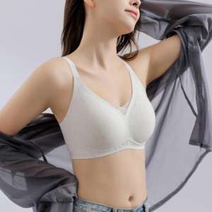 Sujetador de Alta Calidad, Grado 10A, Antibacterial, Modal, Tejido Fino, Cómodo, Transpirable, Color Claro, Sin Varillas, Push-Up, Copa 3/4 - Product Image 3