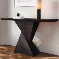 Table console d'entrée moderne en bois massif, style italien, luxe léger, super étroite, en pin noir, meubles de salon