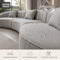 Ensemble de canapés modulaires incurvés imperméables et résistants aux taches, revêtement en tissu, canapé sectionnel pour villa, salon, maison, hôtel