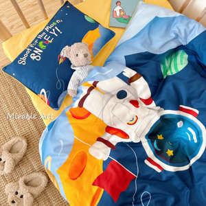 All'ingrosso un Set di 40-Count 100% in cotone spaziale uomo in stile cartone animato traspirante e adatto alla pelle Set di biancheria da letto da scuola per ragazzi - Product Image 1