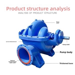 Bomba centrífuga de una etapa y doble succión, conexión por brida, salida de descarga, utilizada para el descarga de aguas residuales y lodos. - Product Image 2