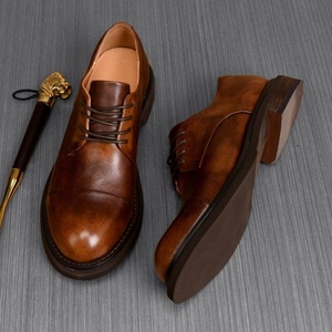 Zapatos Casuales de Alta Calidad, Hechos a Medida, de Cuero Genuino de Primera Calidad, con Punta Redonda y Cordones, Estilo Clásico, que Aumentan la Estatura - Product Image 6