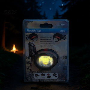 Lampe frontale COB LED 3W, batterie AA, sangle réglable pour la randonnée en plein air, le camping et les voyages - Product Image 2