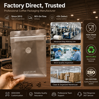 25g Custom Printed With Valve and Zipper 100g 250g 500g 1kg Flat Bottom Stand up Kraft Paper Coffee Bean Packaging Bag