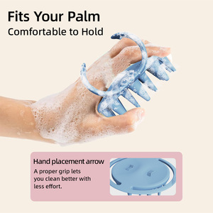 Brosse à <span class=keywords><strong>shampoing</strong></span> en silicone à anneau rond, nouveau style, <span class=keywords><strong>sans</strong></span> dommage pour les cheveux, nettoyage du cuir chevelu, massage anti-stress, vente en gros - Product Image 4