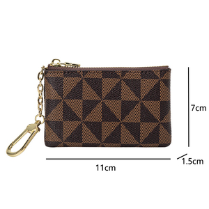Low MOQ 100pcs Custom Logo Embossed PU Leather Coin Purse Private Label <strong>Mini</strong> Wallet <strong>Pouch</strong> with Keychain OEM/ODM Manufacturer - Product Image 6