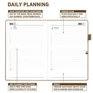 Calander <span class=keywords><strong>2025</strong></span> 2026 Tùy Chỉnh Máy Tính Xách Tay Với Logo Dập Nổi Hàng Năm Kế Hoạch Chương Trình Nghị Trình Hàng Ngày A5 Tùy Chỉnh Bìa Cứng Tạp Chí - Product Image 3